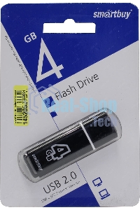 Флешка USB Smartbuy R/W USB 4Gb Glossy series черный SB4GbGS-K