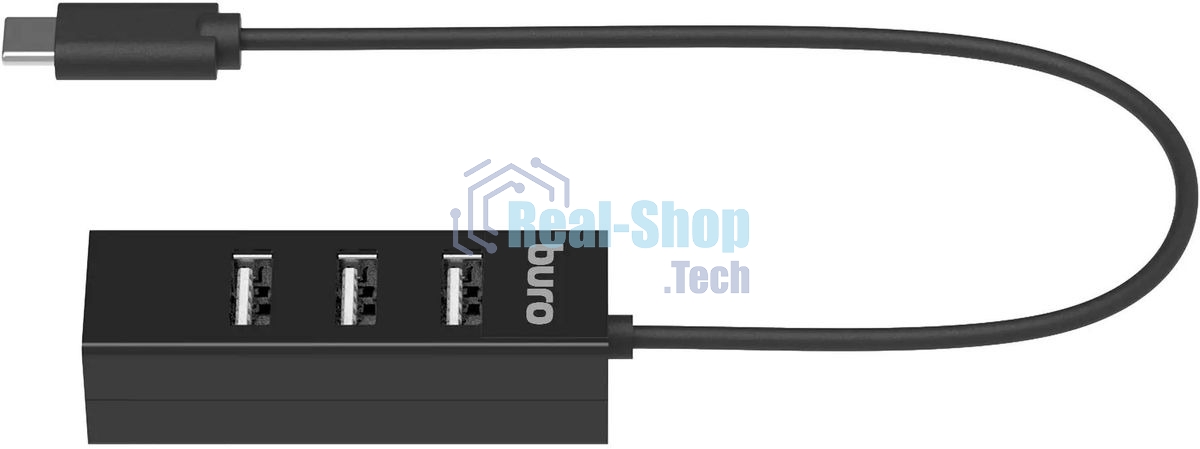 Разветвитель USB-C Buro BPH-C-1906 4порт. черный