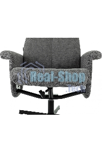 Кресло для дома Бюрократ Baron с пуфом серый, металл черный крестов. (BARON/GREY)