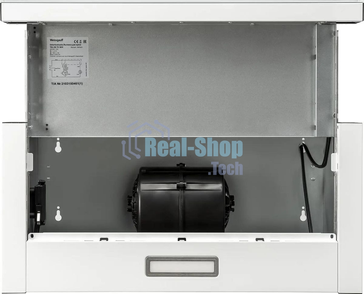 Встраиваемая вытяжка Weissgauff TEL 600 TC WH, управление сенсорное, белый