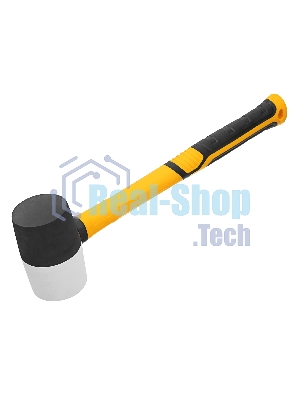 Киянка резиновая Denzel 225 г, черно-белая, фибергласовая рукоятка c TPR покрытием