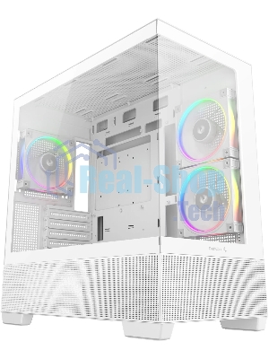 Компьютерный корпус Deepcool CG380 3F WH без БП, боковое окно (панорама), 3x120мм ARGB PWM вентилятора, белый, mATX