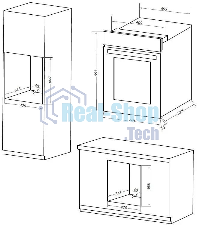 Шкаф духовой электрический Maunfeld EOEM519B, встраиваемый