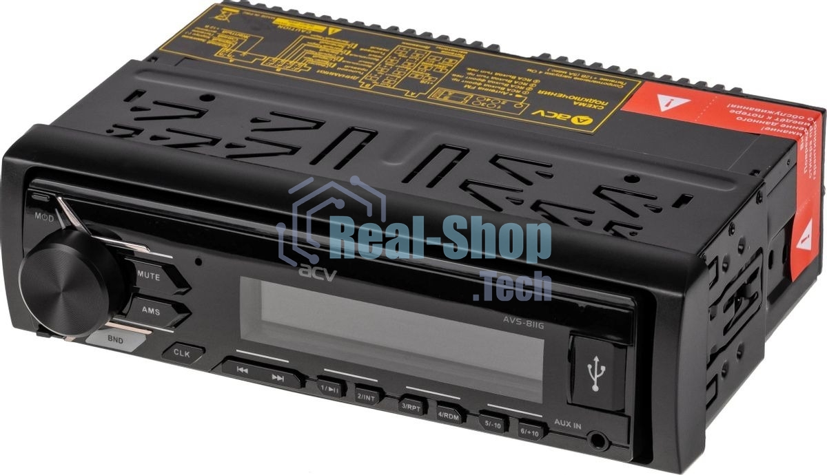 Автомагнитола ACV AVS-811G, 1 DIN, USB Type-A, AUX