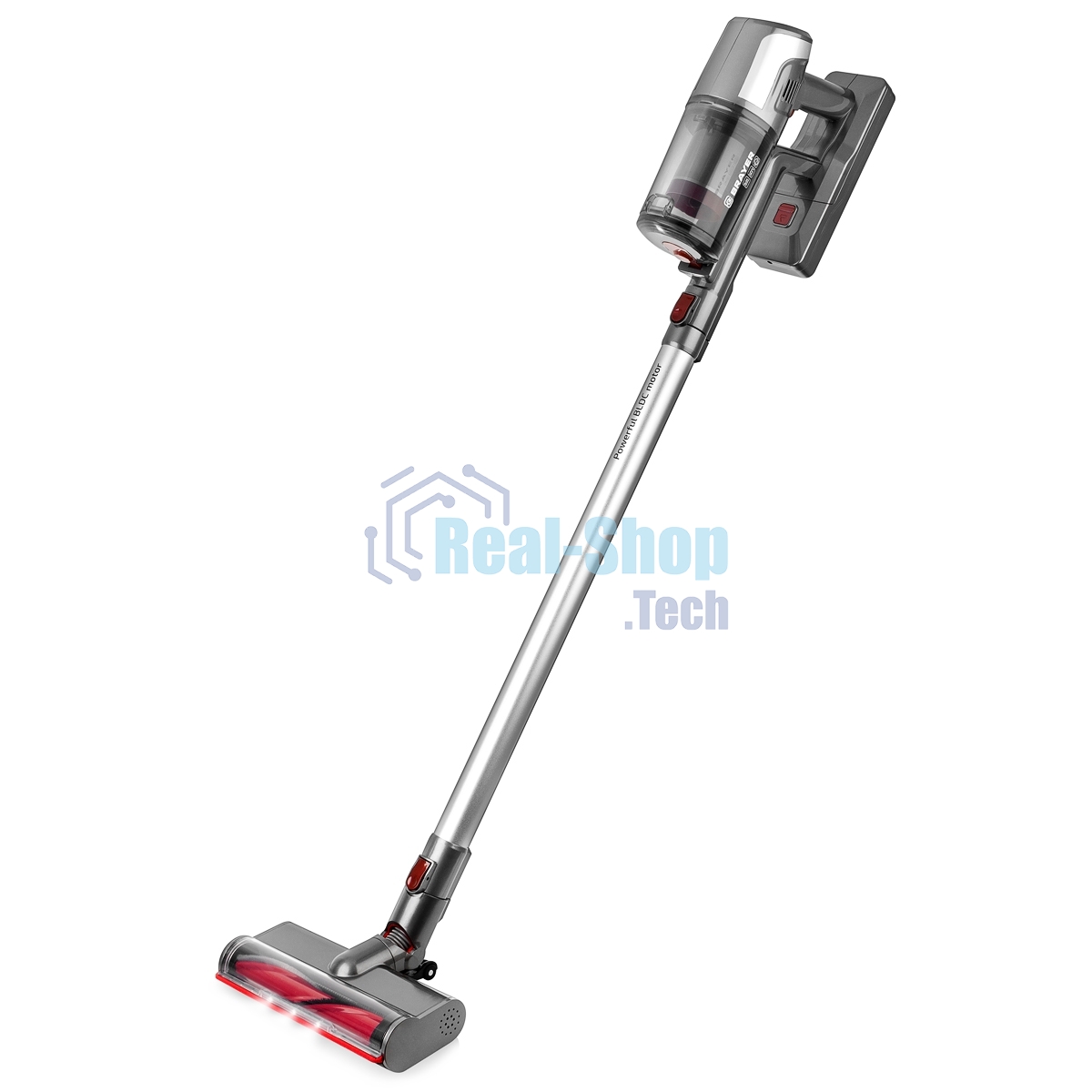 Пылесос вертикальный BRAYER BR4265 серый, питание от аккумулятора, 320 Вт, уборка сухая, пылесборник 0.5 л