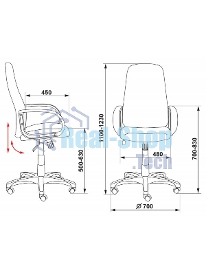 Кресло Бюрократ CH-808AXSN/Or-16 черный, экокожа