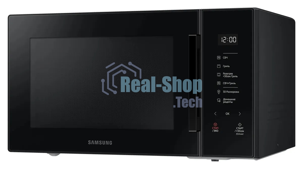 Микроволновая печь Samsung MG30T5018AK/BW черный, 30 л, 900 Вт, переключатели - сенсор