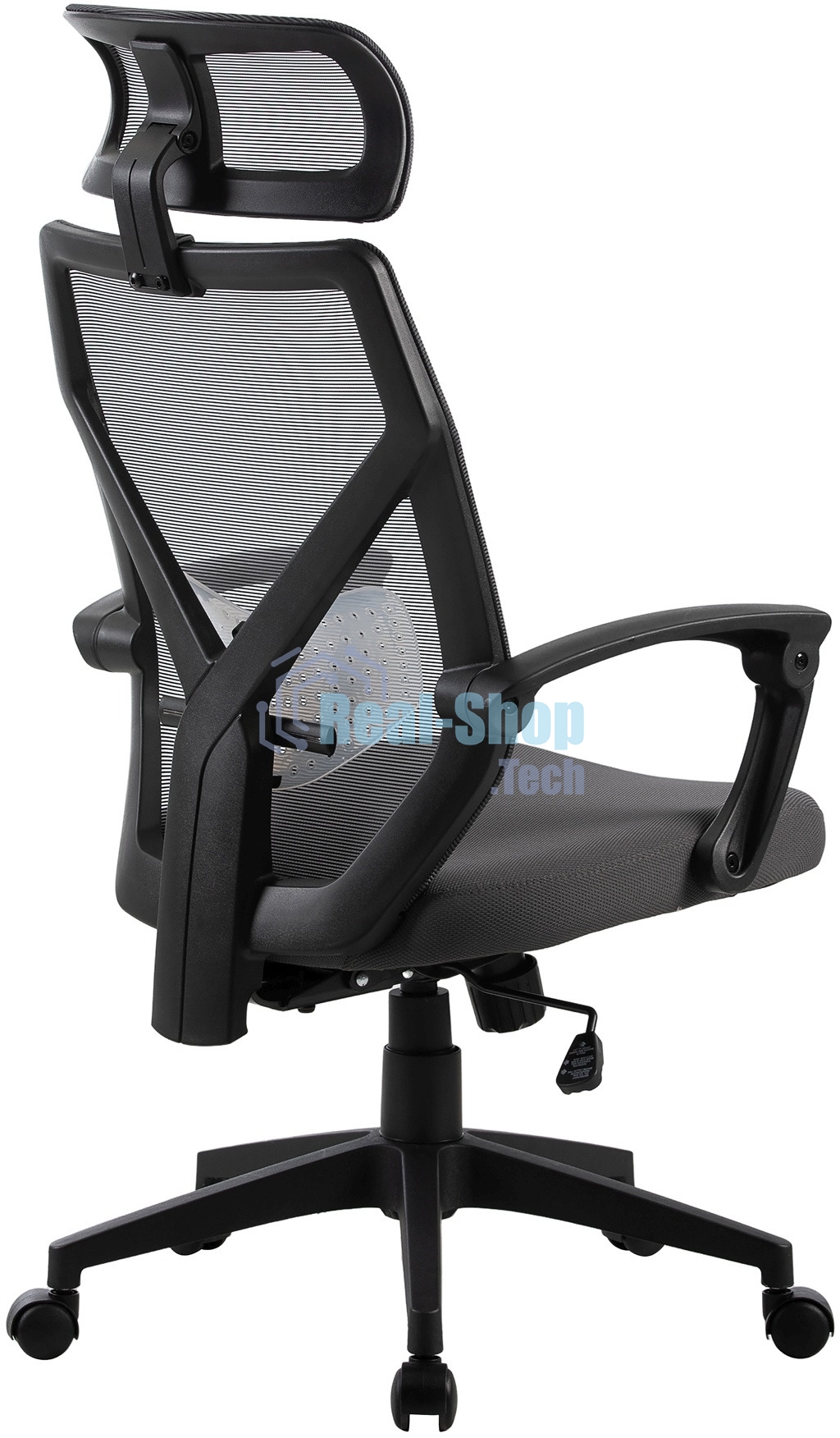 Кресло компьютерное Cactus CS-MC414-GY черный/серый, сетка/ткань, с подголов. крестов. пластик, пластик черный