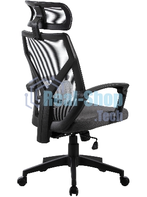 Кресло Cactus CS-MC414-GY черный, сетка, подголовник