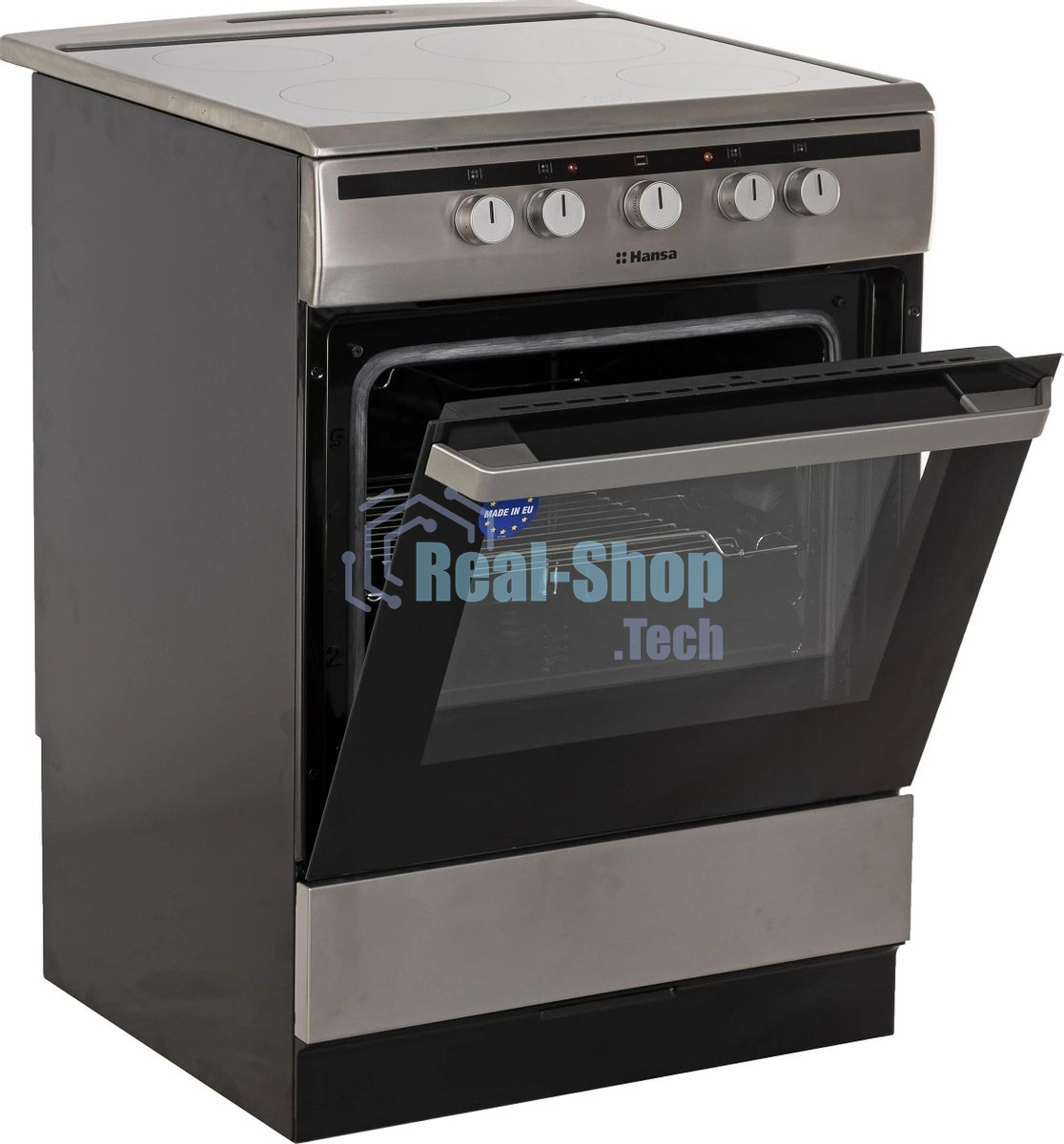 Плита электрическая Hansa FCCX64000 серебристый, конфорок 4 шт, духовка 69 л, 60 см x 85 см x 60 см