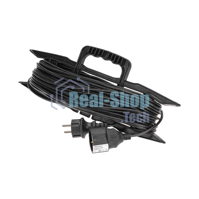 Удлинитель-шнур PROconnect на рамке ПВС 3х0,75мм², 30 м, с/з, 6А, 1300Вт, IP20, черный