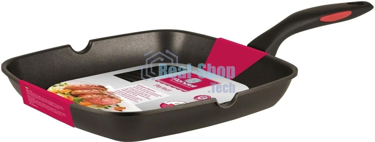 Сковорода-гриль Rondell Perfect RDA-1562, 28 см, без крышки, черный