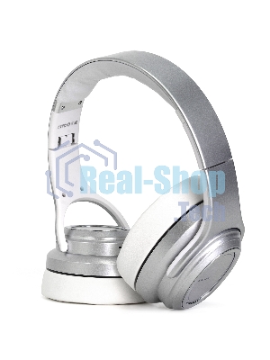 Беспроводные/проводные наушники Crown CMBH-5050 серебристый, накладные, Bluetooth + проводной, складная конструкция, до 10 ч