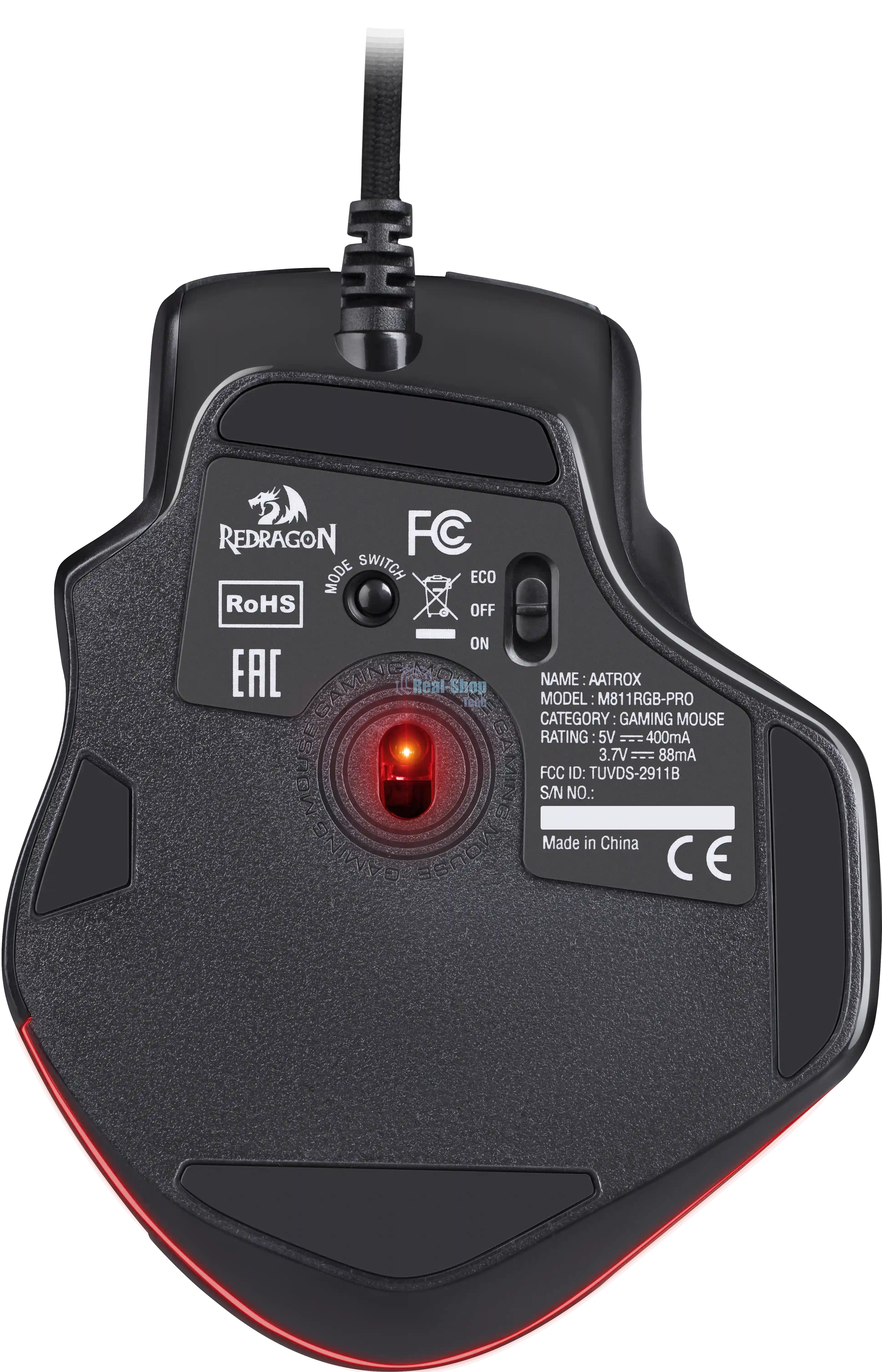 Мышь проводная REDRAGON Aatrox черный, 12400 dpi, USB, кнопки - 15