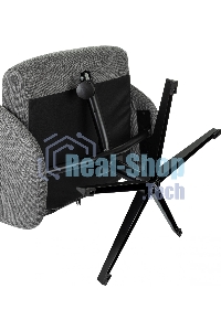 Кресло для дома Бюрократ Baron с пуфом серый, металл черный крестов. (BARON/GREY)