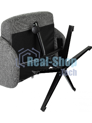 Кресло для дома Бюрократ Baron с пуфом серый, металл черный крестов. (BARON/GREY)