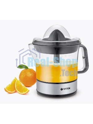 Соковыжималка цитрусовая Vitek VT-3669 25Вт рез.сок.:700мл. стальной/черный