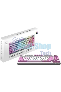 Клавиатура проводная+беспроводная MSI Forge GK600, USB, белый фиолетовый