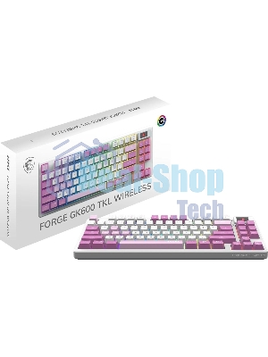 Клавиатура MSI Forge GK600 гибридная, Bluetooth, радиоканал, белый