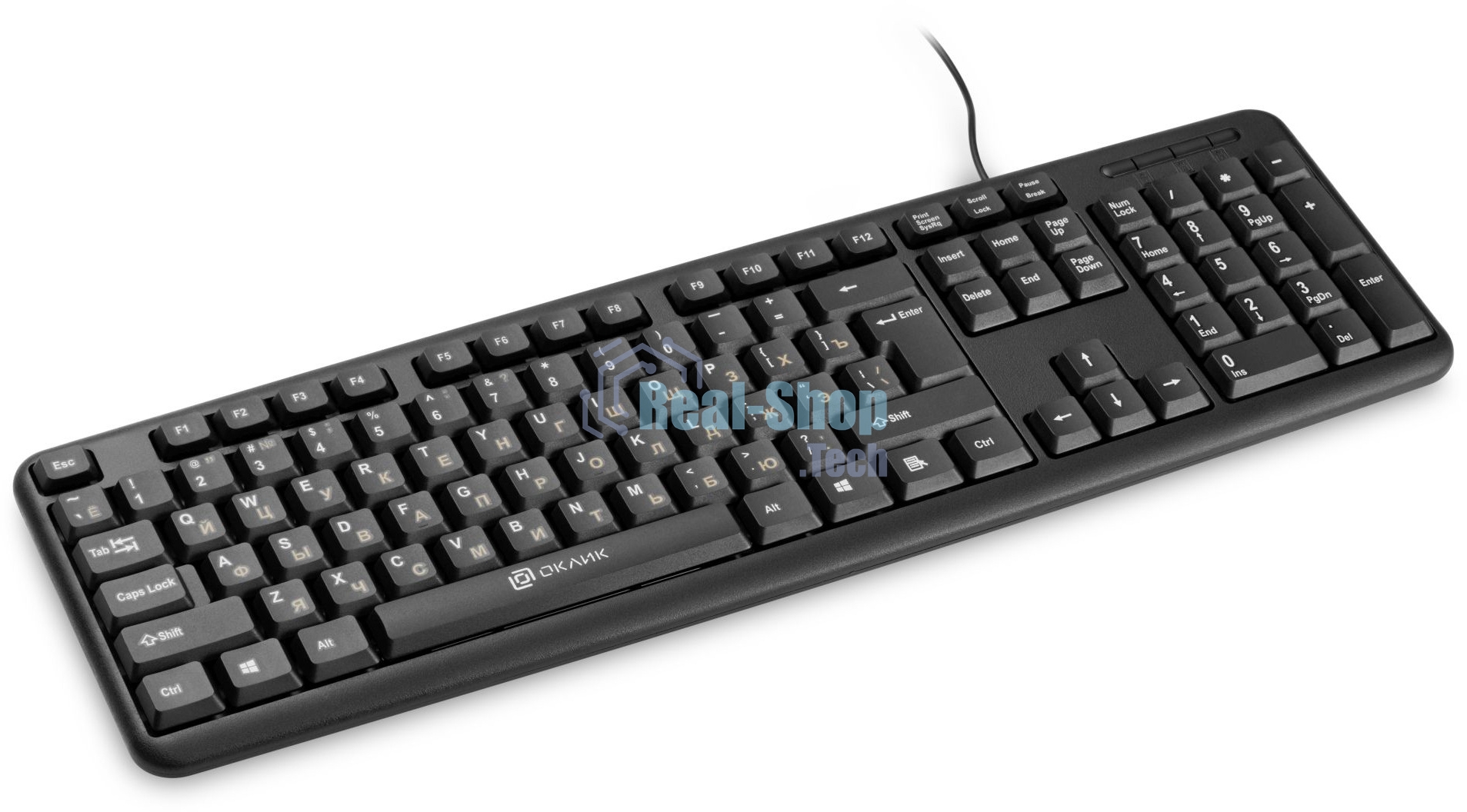 Клавиатура проводная Oklick 130M, USB, черный