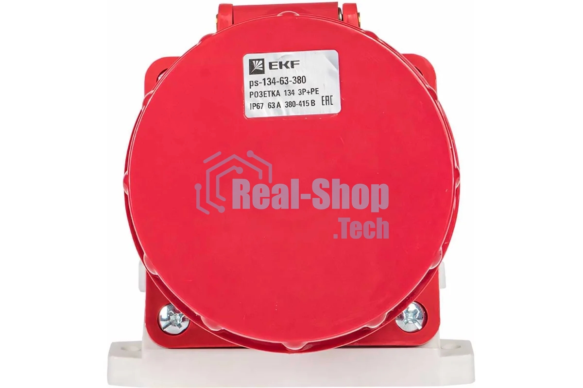Розетка стационарная наружная EKF 134 ps-134-63-380 63А 380 В 3P+РЕ IP67