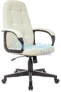 Кресло руководителя Бюрократ CH 002 OR-10 слоновая кость, эко.кожа, крестов. пластик