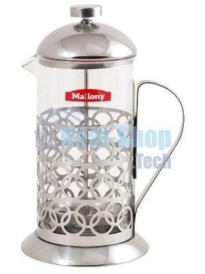 Френч-пресс MALLONY OLIMPIA,1000 мл, из жаропрочного стекла, в корп из нерж ст, T046-1000ML (950093)