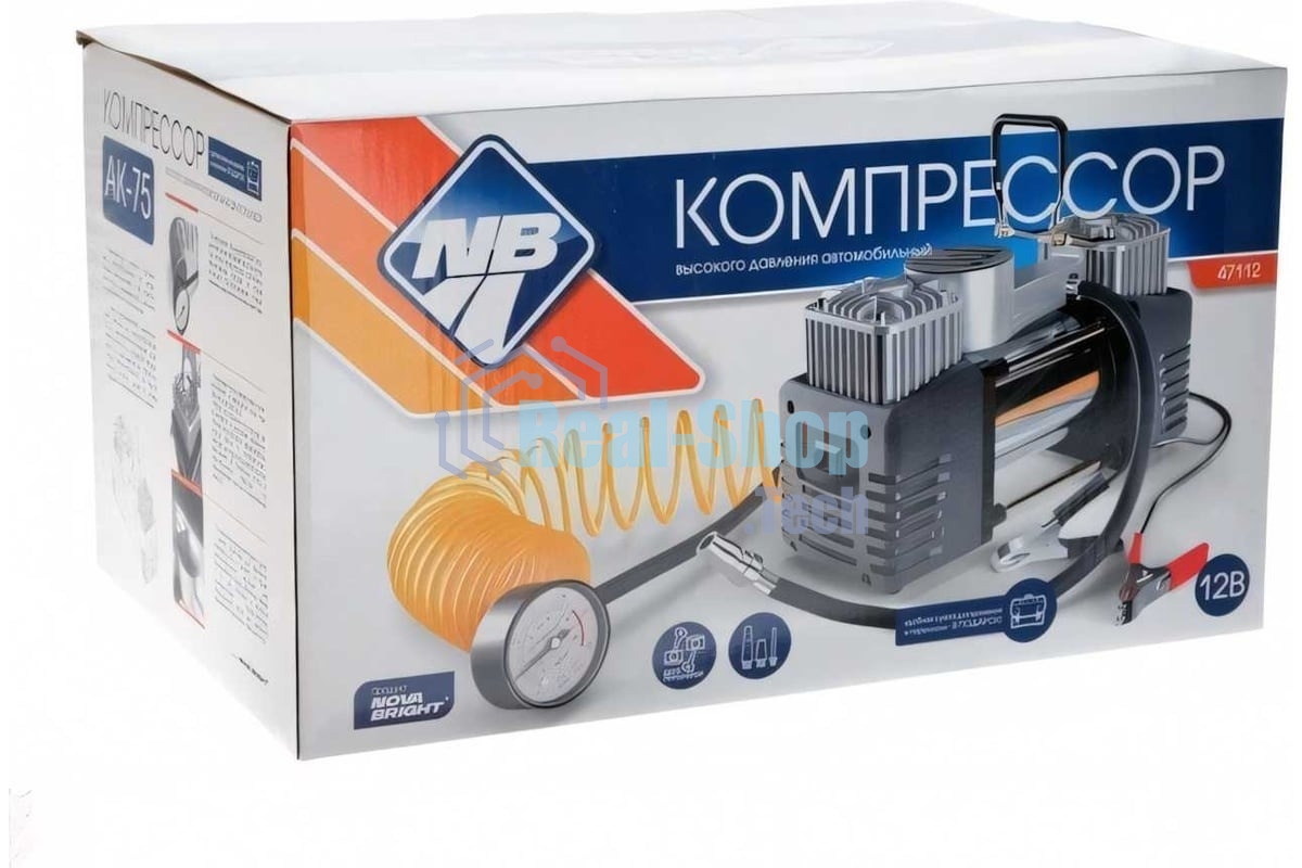 Компрессор Nova Bright АК-75 металлический корпус, в сумке 47112