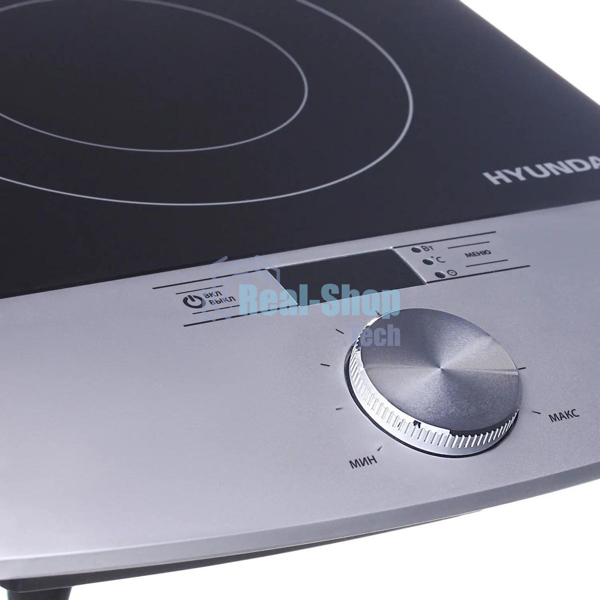 Плита настольная электрическая Hyundai HYC-0102 серебристый/черный стеклокерамика
