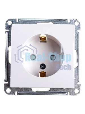 Механизм розетки 1-м СП W59 16А защ. шторки с заземл. белый SchE RS16-152-1-86