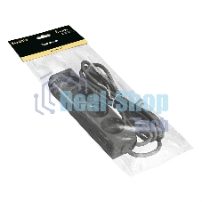 Удлинитель ExeGate ECE-4-3B (EX285813RUS), черный, 3 м, Евровилка с заземлением, 4 евророзетки с заземлением, 2200 Вт