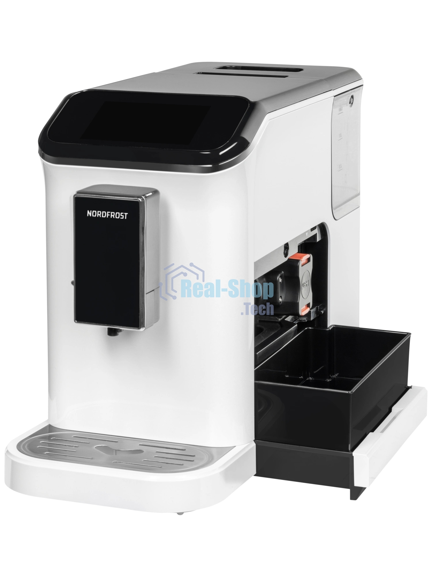 Кофемашина автоматическая Nordfrost HOME 300 W белый/черный, исп. кофе - зерновой, 1.5 л, 1350 Вт, 20 бар