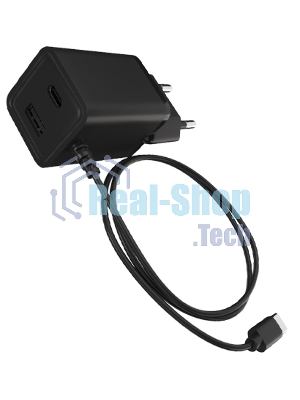 Сетевое зарядное устройство Maxvi A304T Type-C\USB 3A 15W + литой кабель Type-C 1.2м, черный