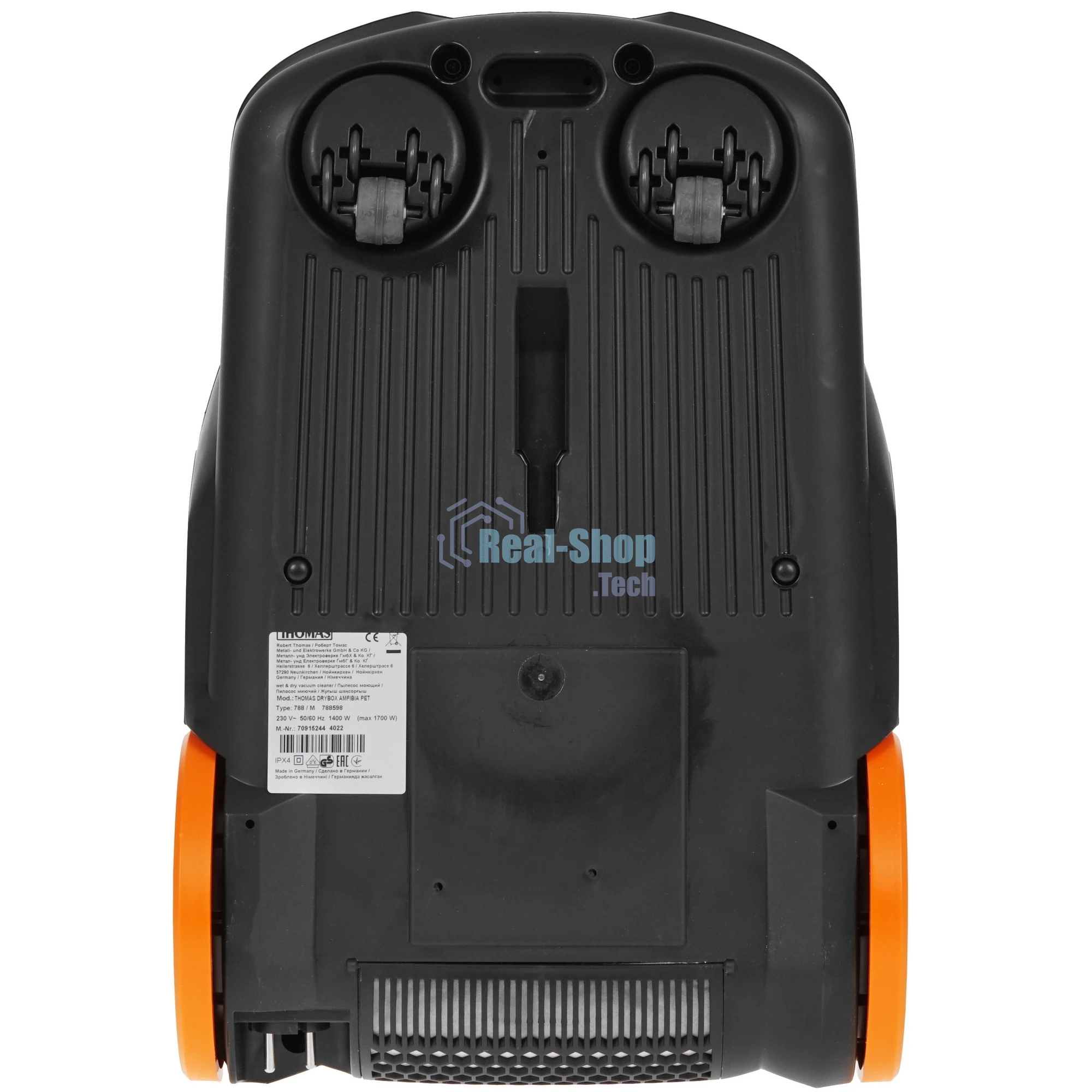 Моющий пылесос Thomas DryBOX AMFIBIA PET черный/оранжевый, 325/1700Вт, уборка влажная/сухая, пылесборник контейнер 2 л