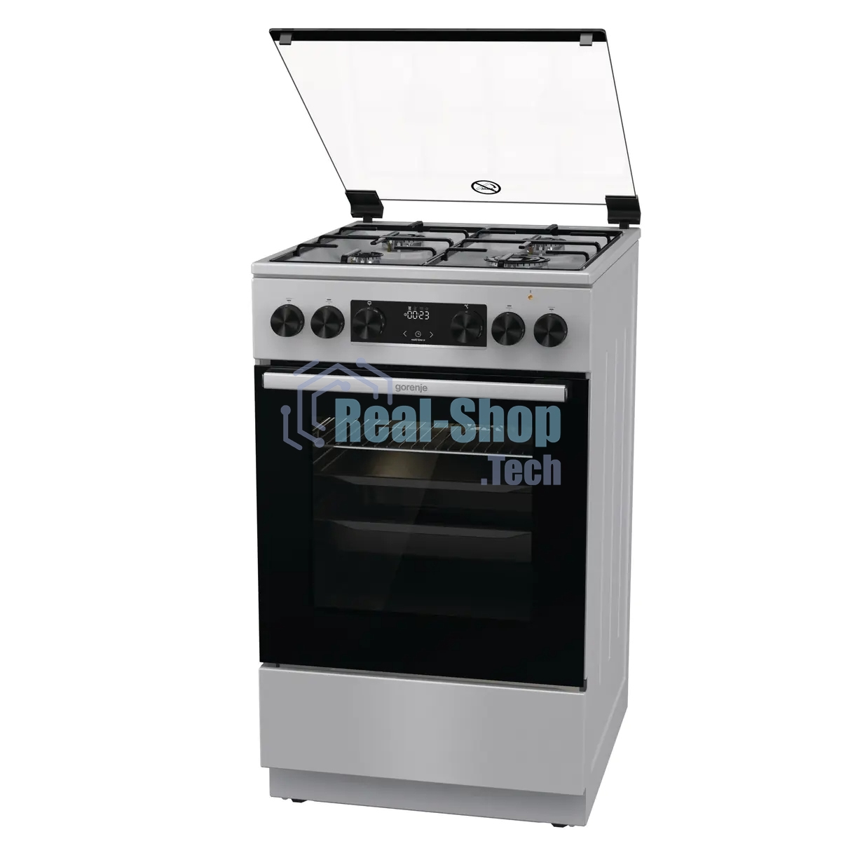 Плита комбинированная Gorenje GK5C61XJ нержавеющая сталь, конфорок 4 шт, духовка 62 л, 50 см x 85 см x 59.4 см
