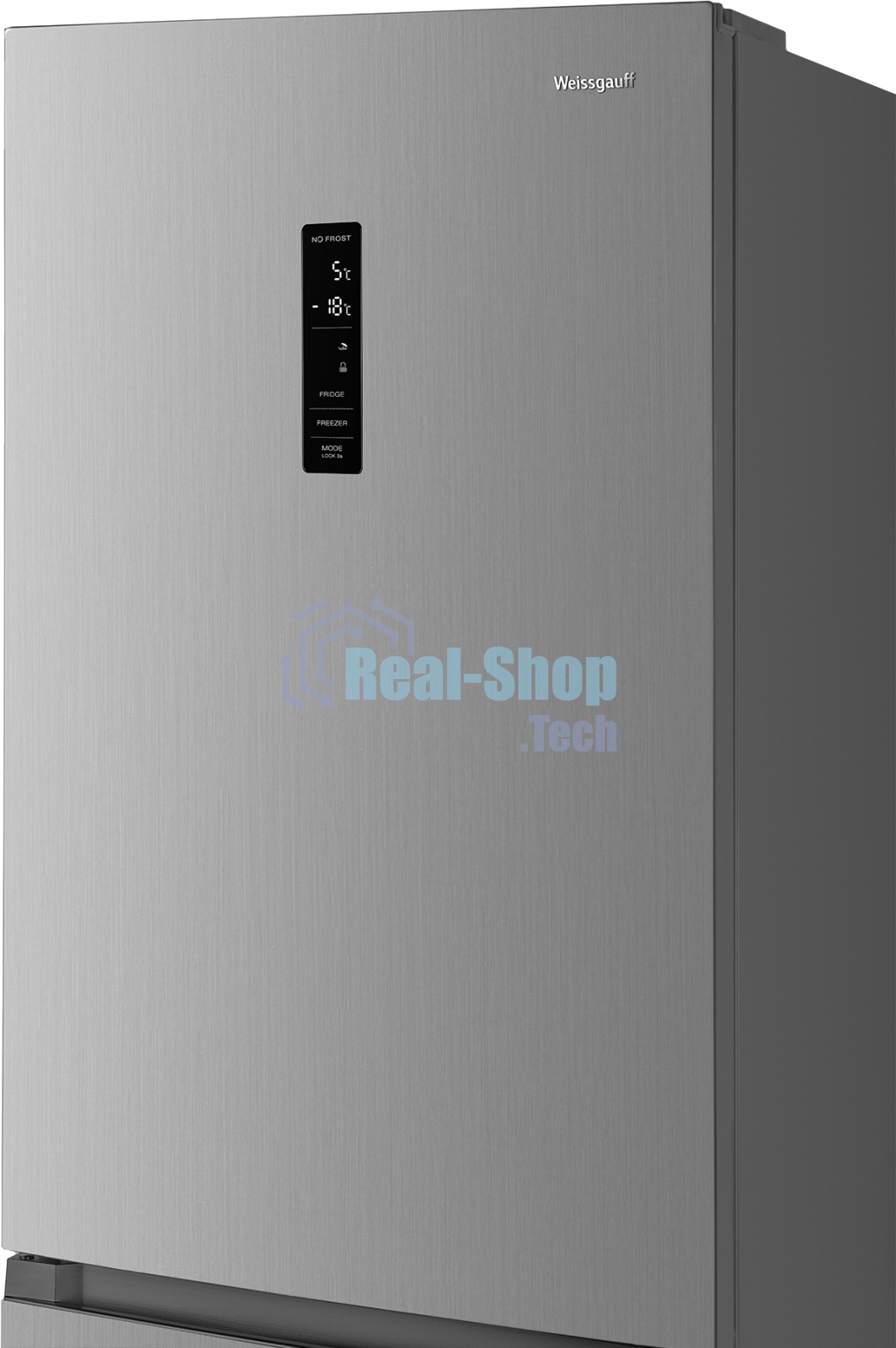 Холодильник Weissgauff WRK 185 Total NoFrost Inverter нержавеющая сталь двухкамерный 205/86л морозилка снизу