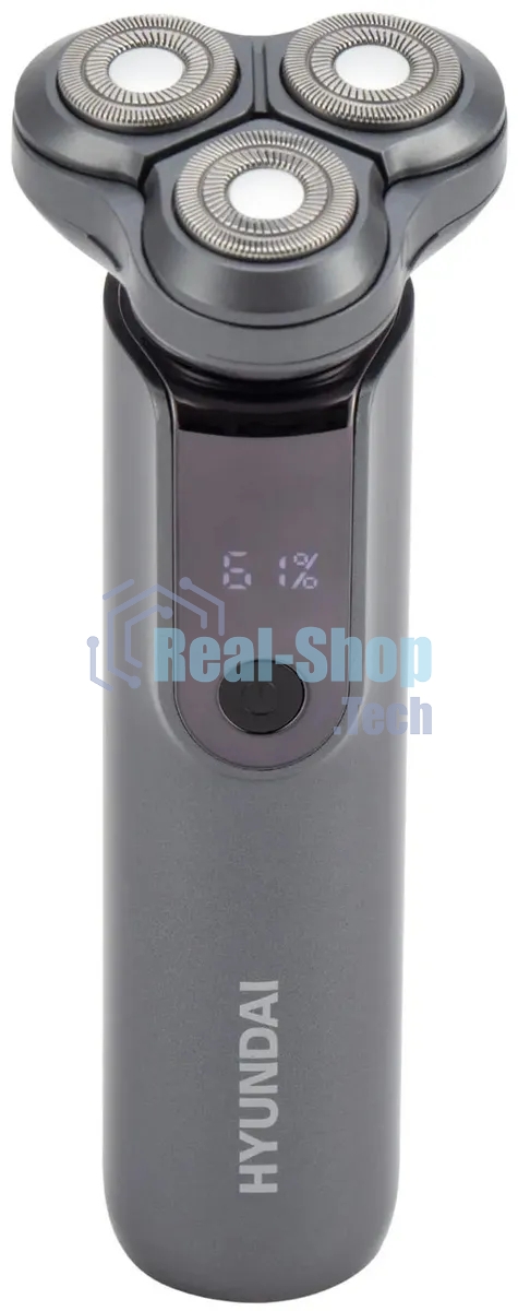 Электробритва роторная Hyundai H-SH8080 реж.эл.:3 питан.:аккум. серебристый