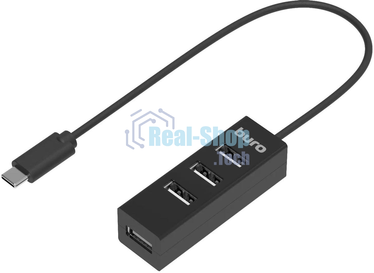 Разветвитель USB-C Buro BPH-C-1906 4порт. черный