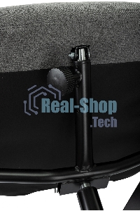 Кресло для дома Бюрократ Baron с пуфом серый, металл черный крестов. (BARON/GREY)