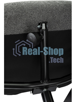 Кресло для дома Бюрократ Baron с пуфом серый, металл черный крестов. (BARON/GREY)