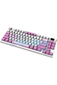 Клавиатура проводная+беспроводная MSI Forge GK600, USB, белый фиолетовый