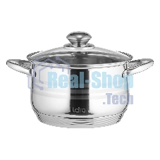 Кастрюля Lara LR02-584 SONATA 22x13 см, 4.9 л, нержавеющая сталь, индукция, с крышкой