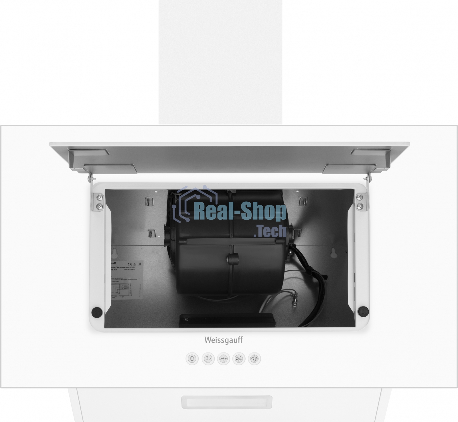 Вытяжка наклонная Weissgauff Zaurak 60 PB белый, 60 см, 900 куб. м/ч, 65 дБ