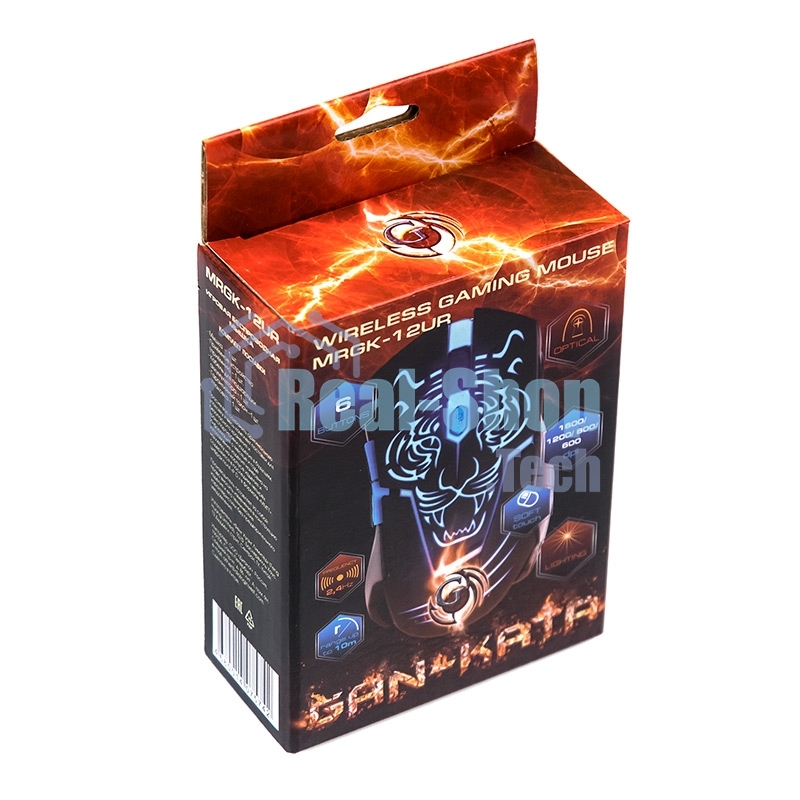 Мышь беспроводная Dialog Gan-Kata MRGK-12UR черный, 1600 dpi, радиоканал, USB, кнопки - 6