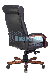 Кресло руководителя Бюрократ T-9928WALNUT черный, кожа, крестовина металл/дерево