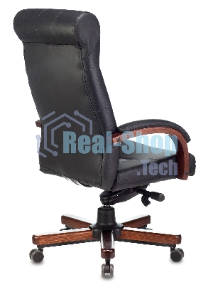 Кресло Бюрократ T-9928WALNUT черный, кожа