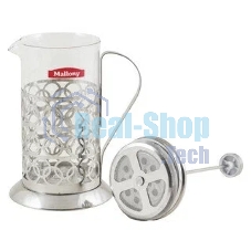 Френч-пресс MALLONY OLIMPIA,1000 мл, из жаропрочного стекла, в корп из нерж ст, T046-1000ML (950093)