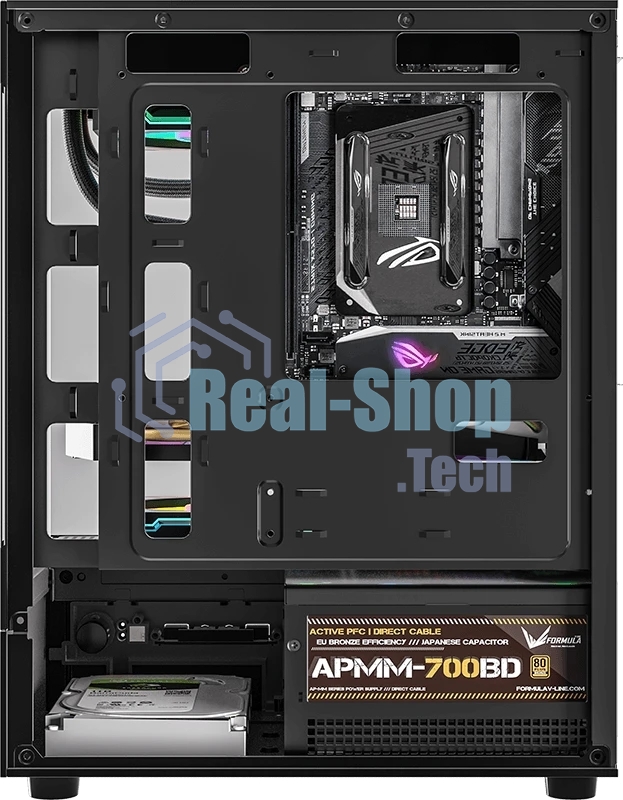 Компьютерный корпус MiniTower AeroCool/Formula Crystal Z1CM PLUS AR black (mATX, без БП, USB Type-A+USB Type-C) (Crystal Z1CM Plus Black AR)