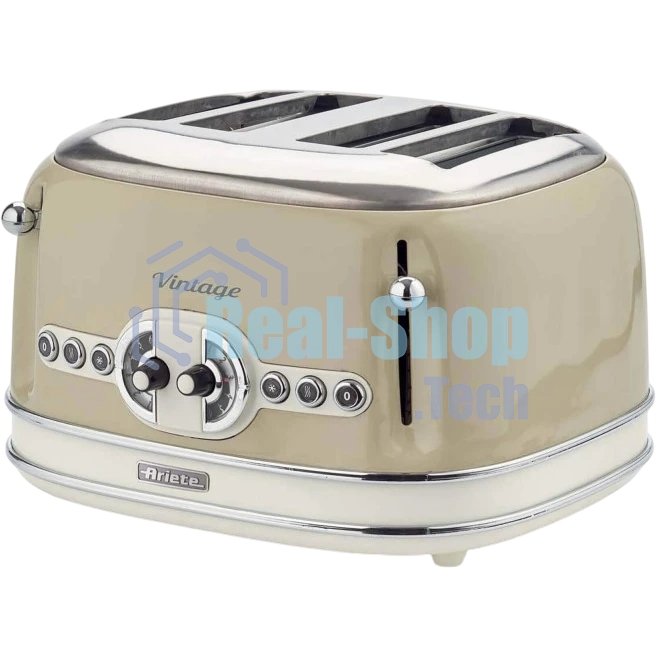 Тостер Ariete Vintage 156 бежевый, 1600 Вт, 4 слота