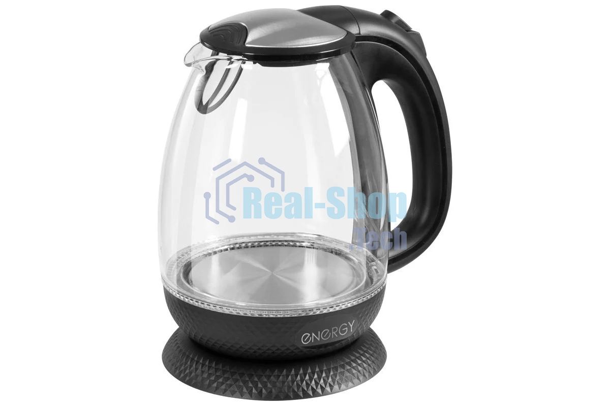 Чайник Energy E-250 (1.7 л) стекло/пластик черный